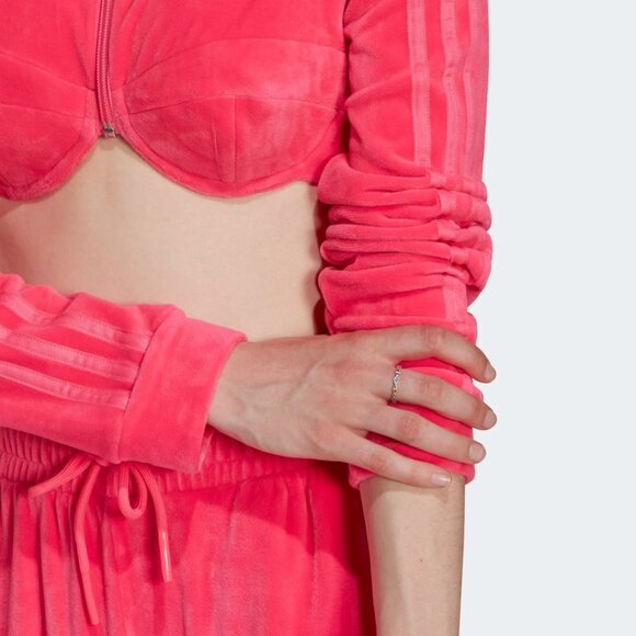 Adidas Originals x Jeremy Scott Women's Cropped Track Top, Size M Solar Pink - Picture 5 of 10